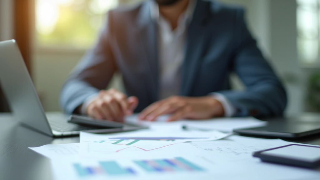 Expert en finances auto-entrepreneur travaillant sur des documents