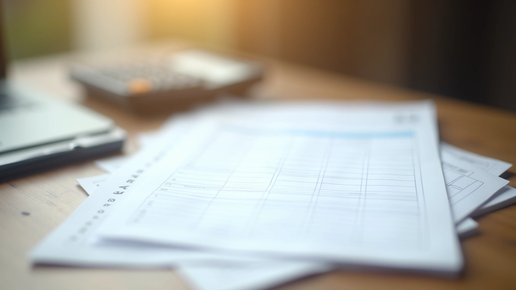 Tableau organisé avec catégories de dépenses, stylo et calculatrice sur un bureau de travail